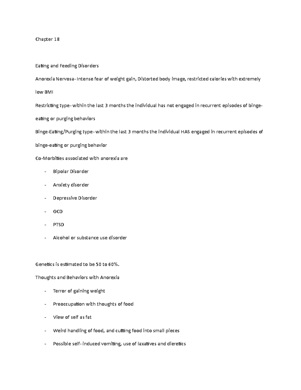 Mental health ch18 - Chapter 18 Eating and Feeding Disorders Anorexia ...