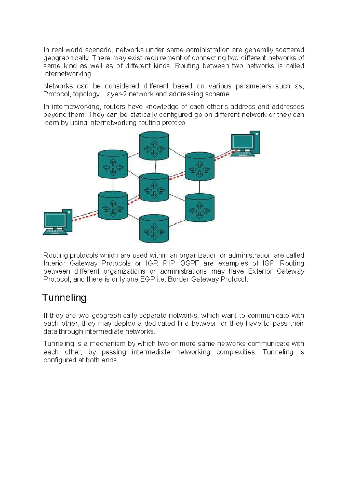 Internetwork - In real world scenario, networks under same ...