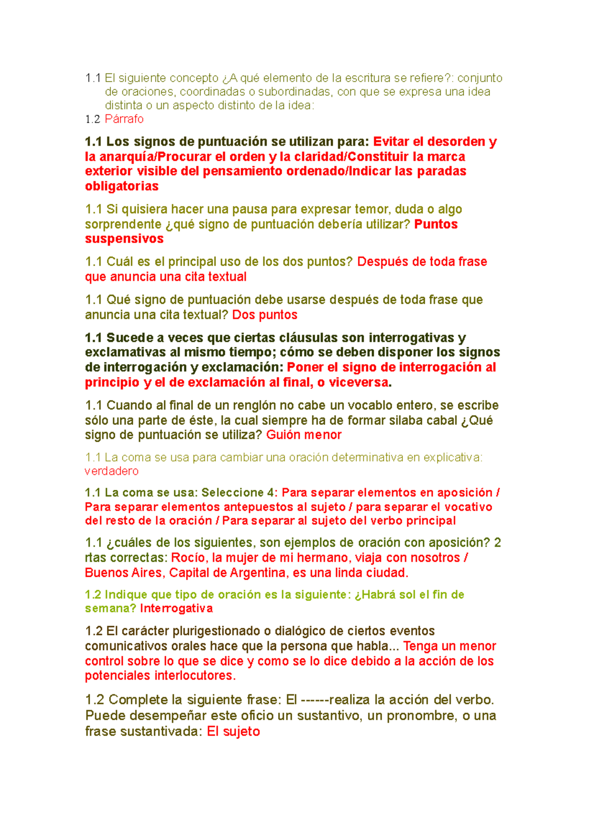 Gramática Preguntero Completo Mejorado - 1 El Siguiente Concepto ¿A Qué ...