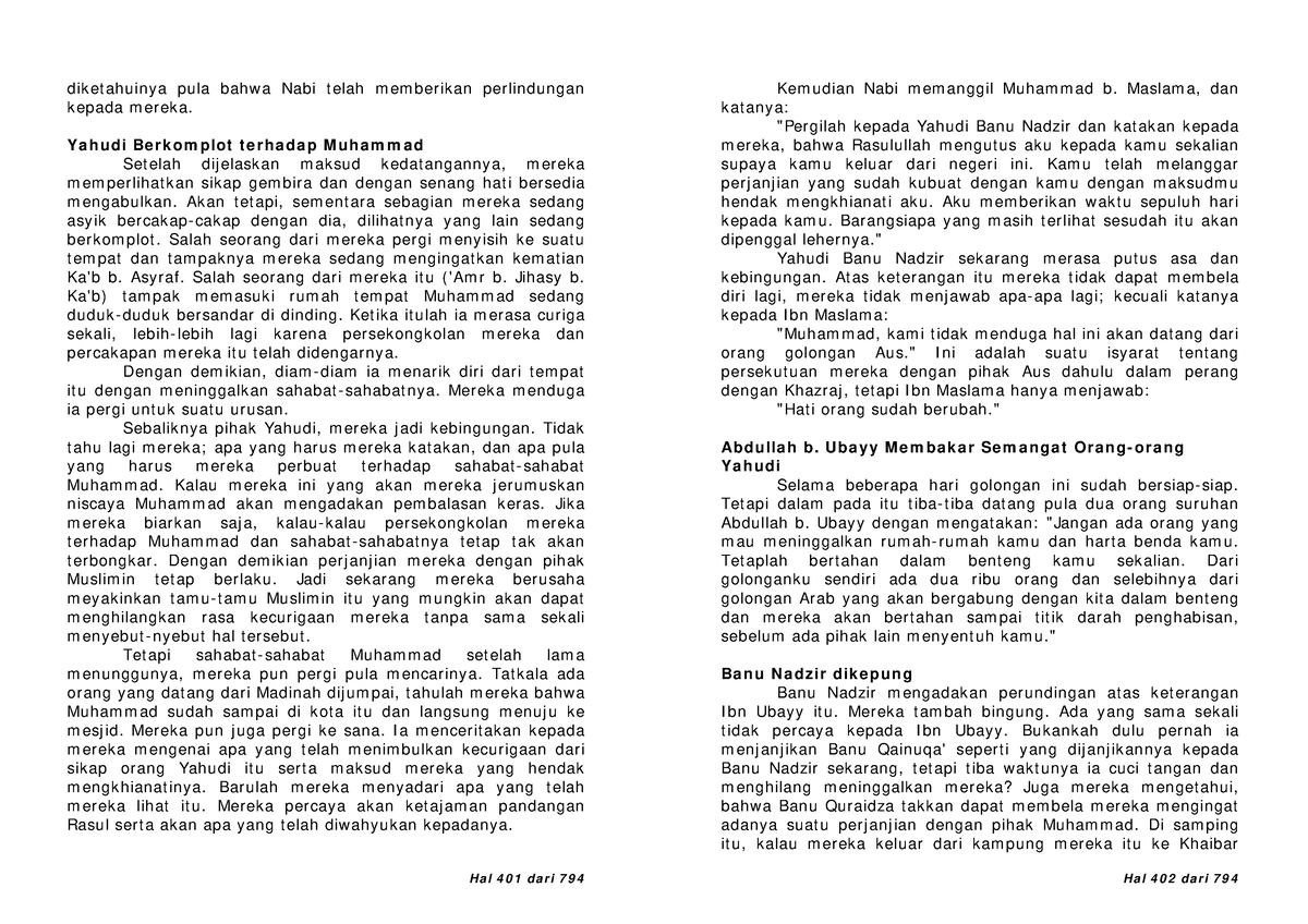 Sejarah Hidup Nabi Muhammad Saw 101 - H A L 4 0 1 Da R I 7 9 4 Diket ...