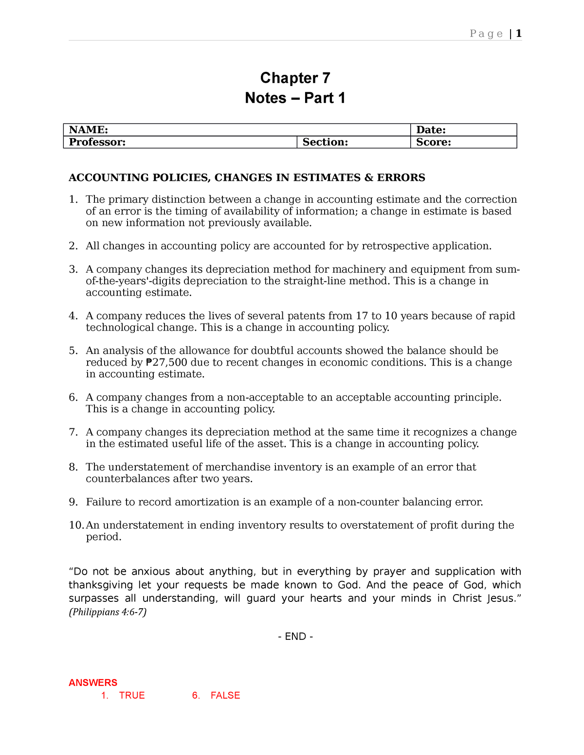 Ch A Pter 7 Notes - PART 1 - Practice Problem - Chapter 7 Notes – Part ...