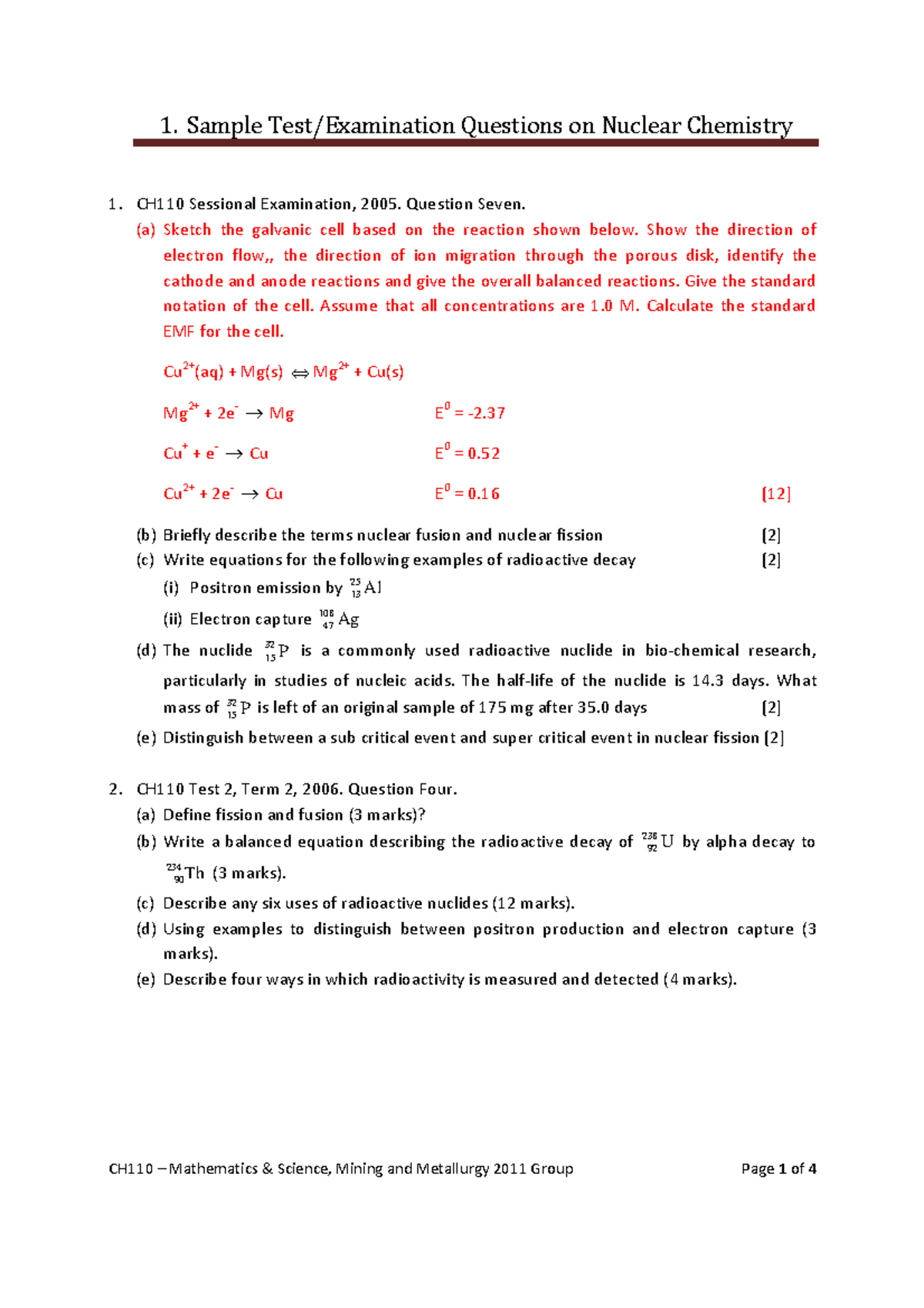 1 Nuclear Chemistry - Document having electrical engineering and ...