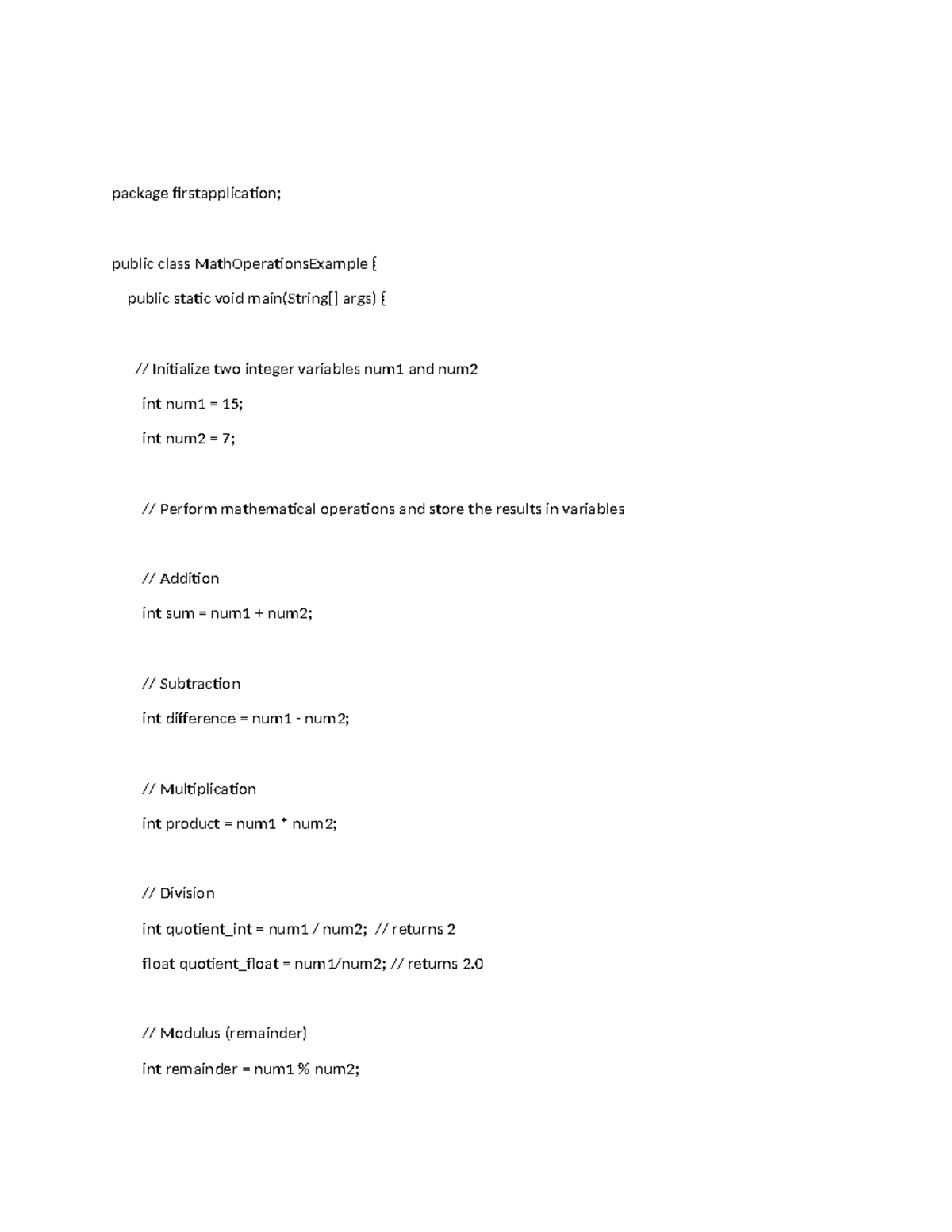 Programming-Example-1 - package firstapplication; public class ...