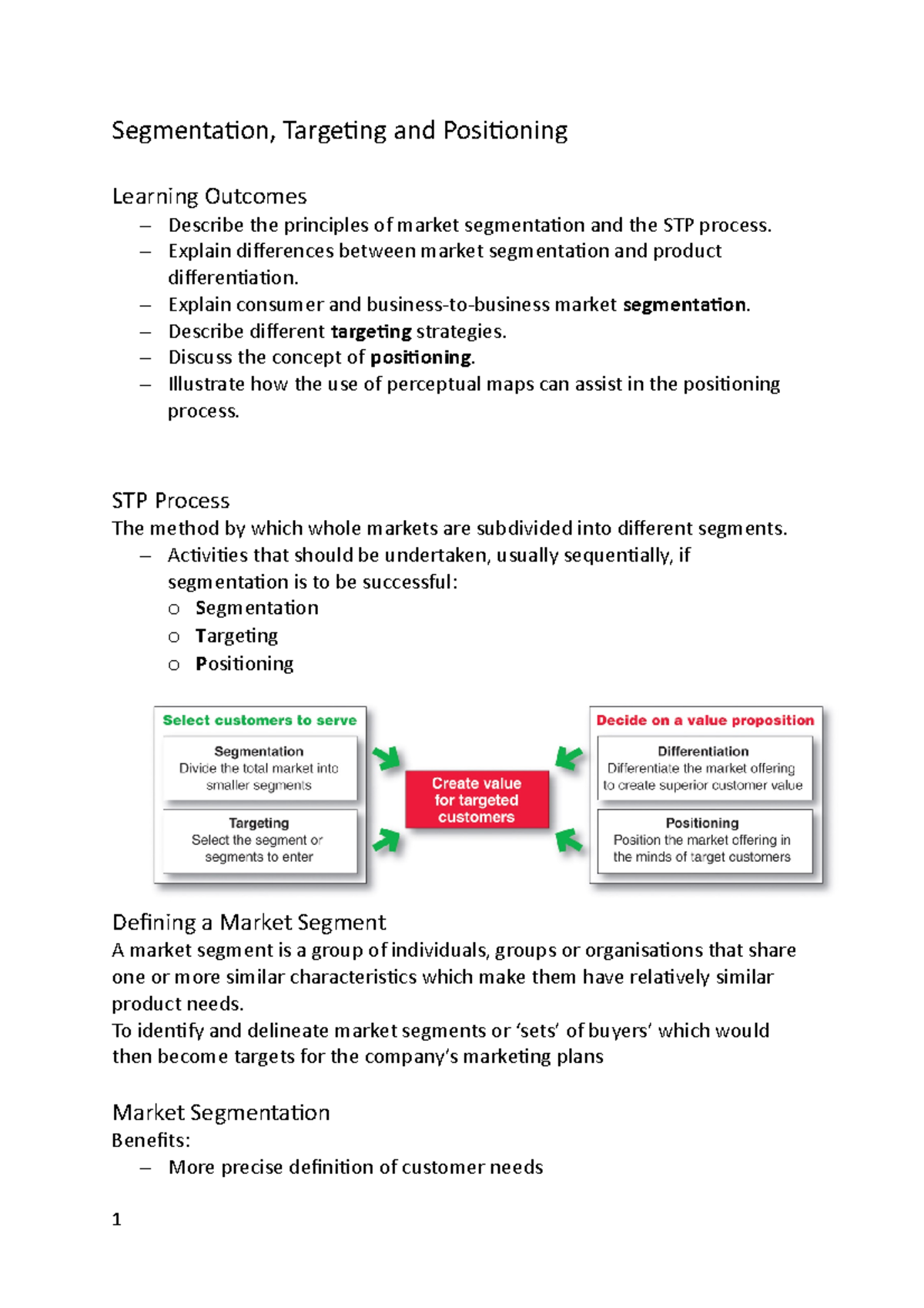 Week 5 - Lecture notes 5 - Segmentation, Targeting and Positioning ...
