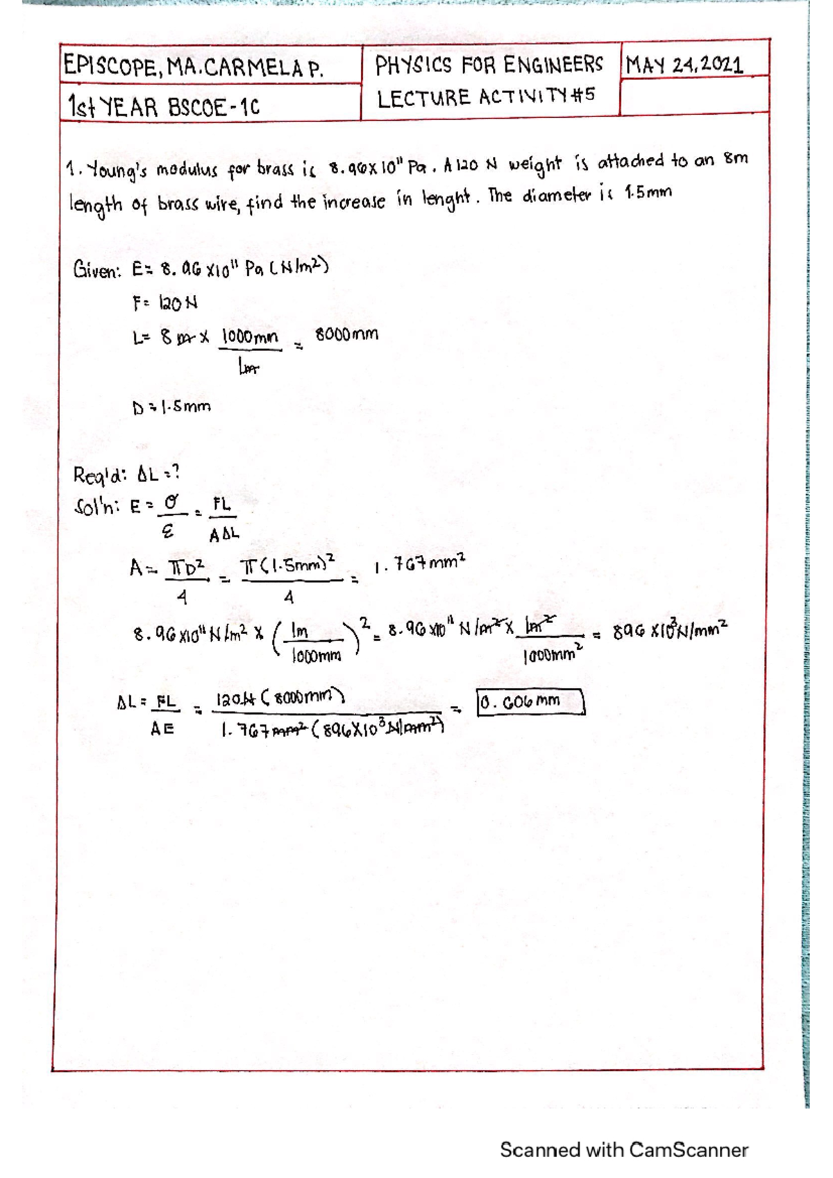 Physics FOR Engineers - Lecture Act5 - BSCE-BS In Civil Engineering ...