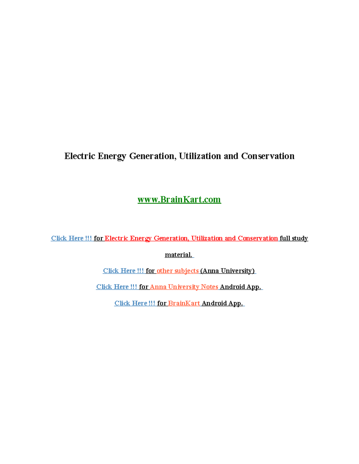 225 EE8015, EE6801 Electric Energy Generation, Utilization and