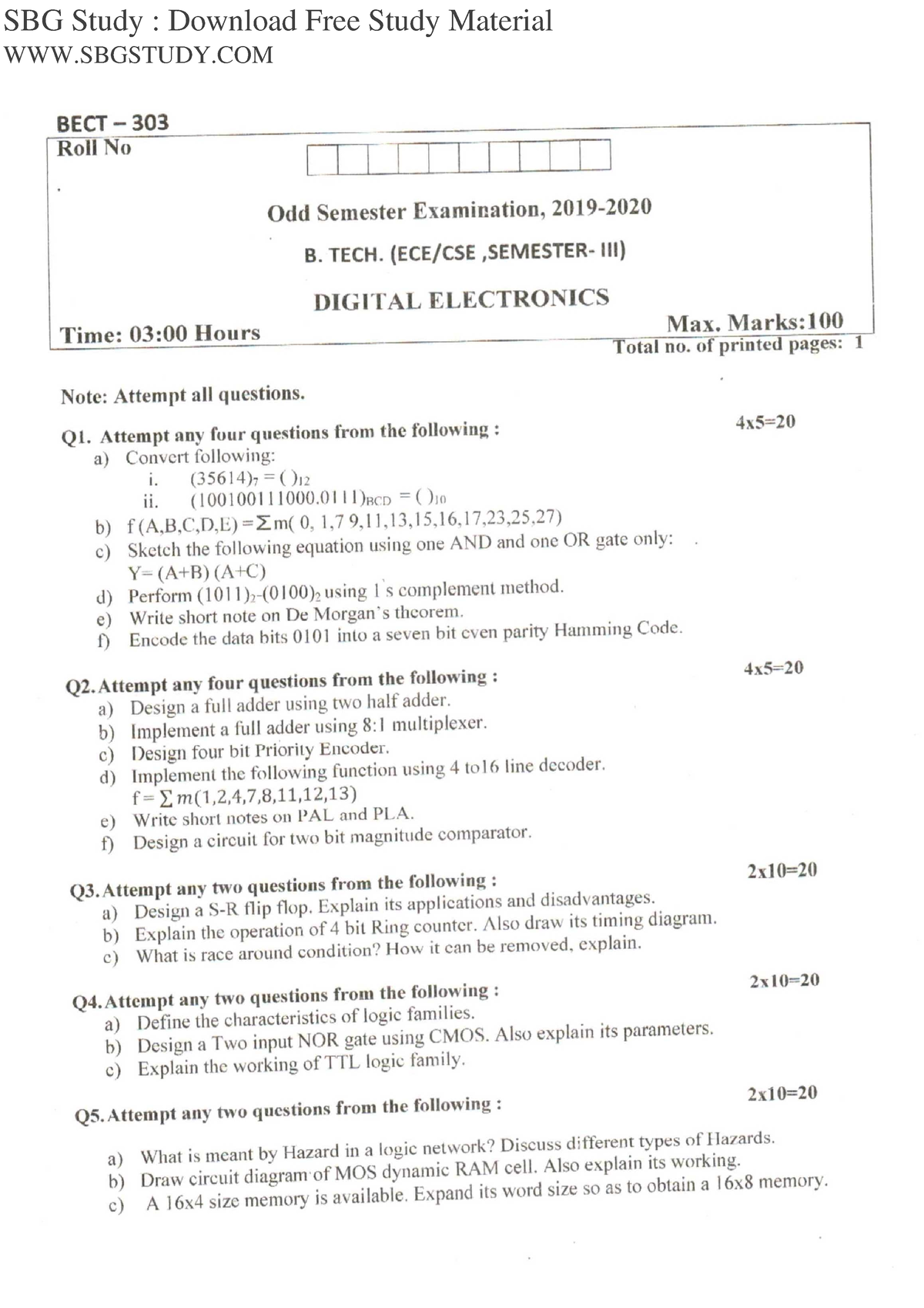 Digital-electronics-2019 - Digital Electronics - SBG Study : Download ...