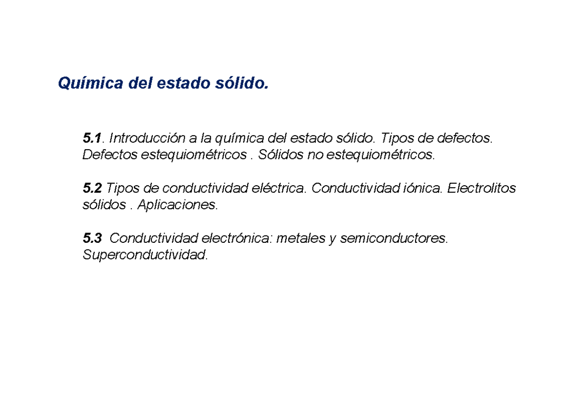 5.2 CI 2020 Química del estado sólido. 5. Introducción a la química
