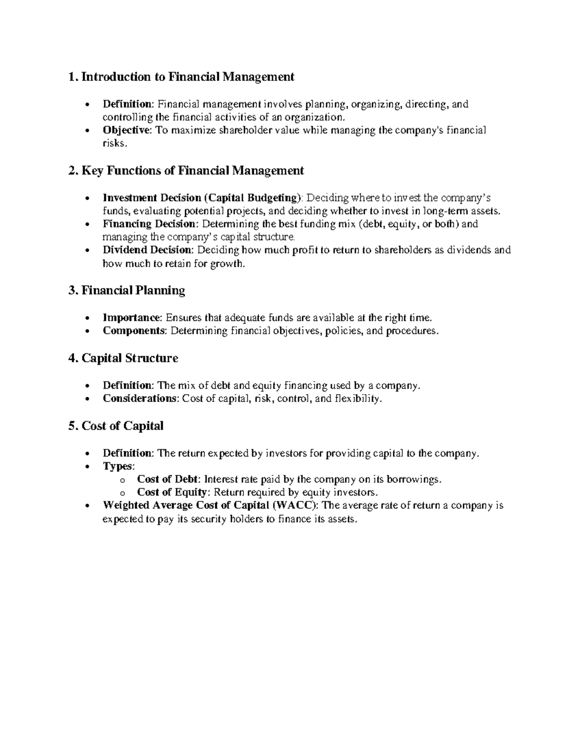 Key functions of financial management - 1. Introduction to Financial ...