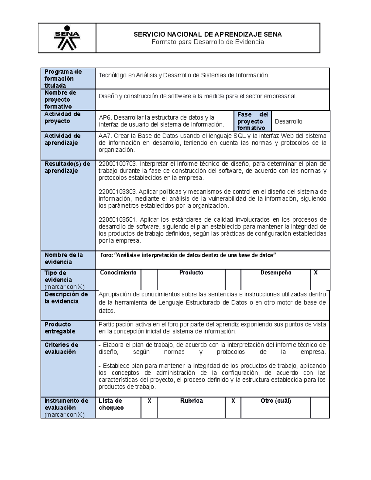 AP06 AA7 EV04 Foro Analisis Interpretacion Datos Bdatos - SERVICIO ...