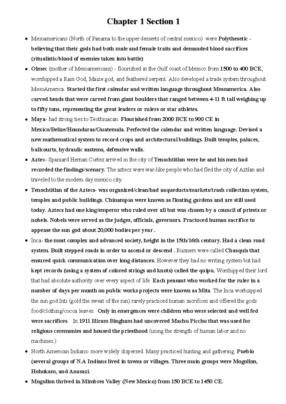 US History 07A Chapter 1 Section 1 - Chapter 1 Section 1 Mesoamericans ...