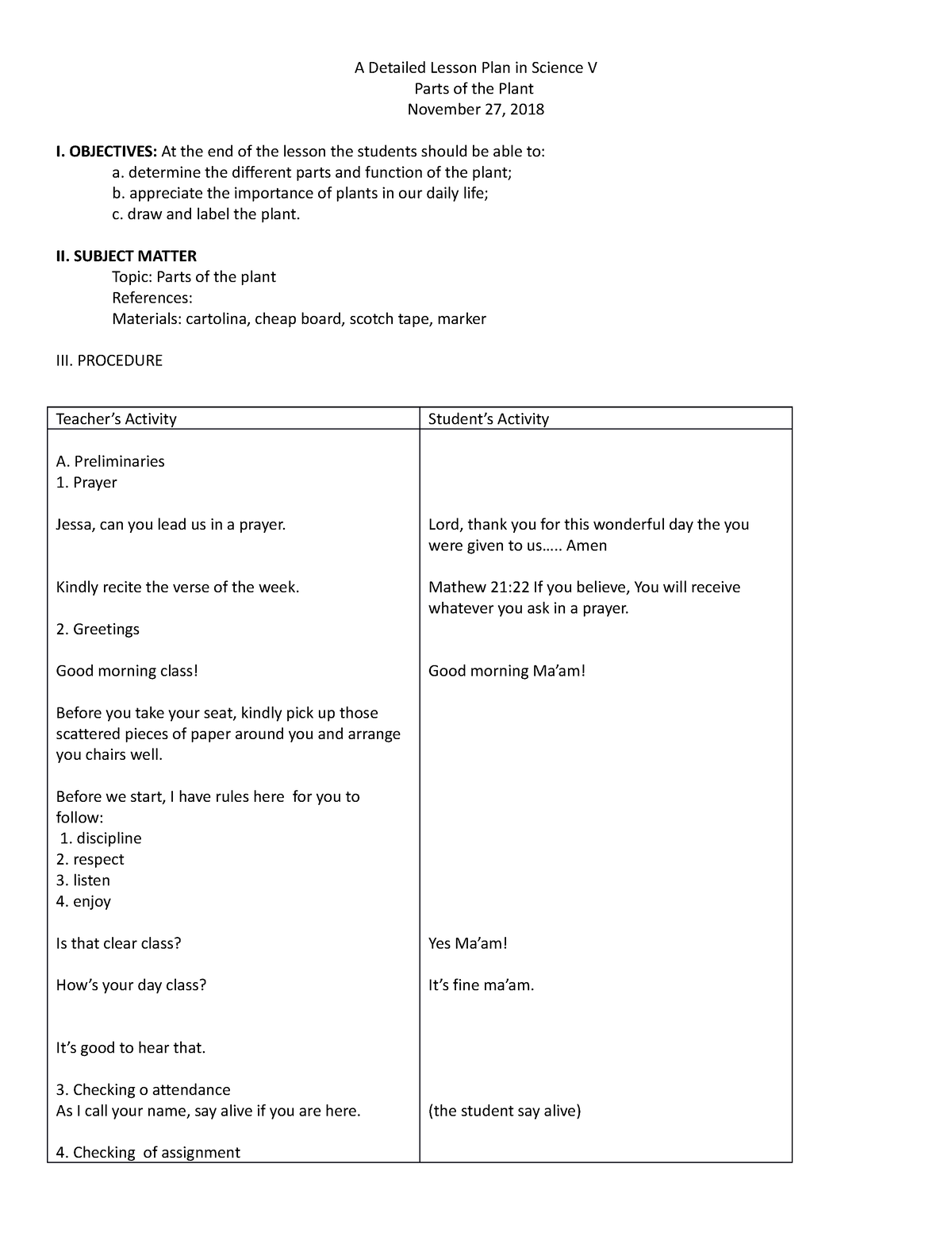 A Detailed Lesson Plan in English VI - A Detailed Lesson Plan in ...