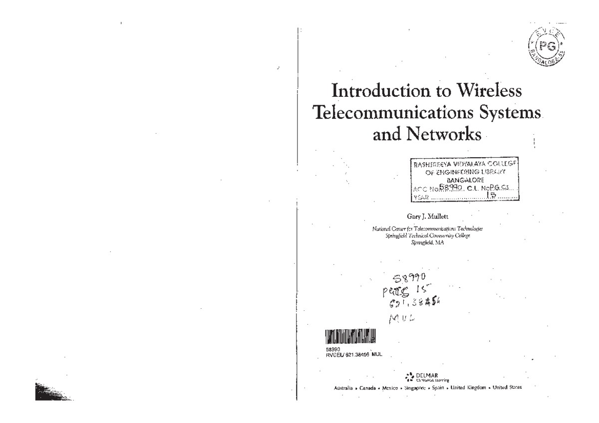 Introduction to wireless telecommunication systems and networks mullet ...