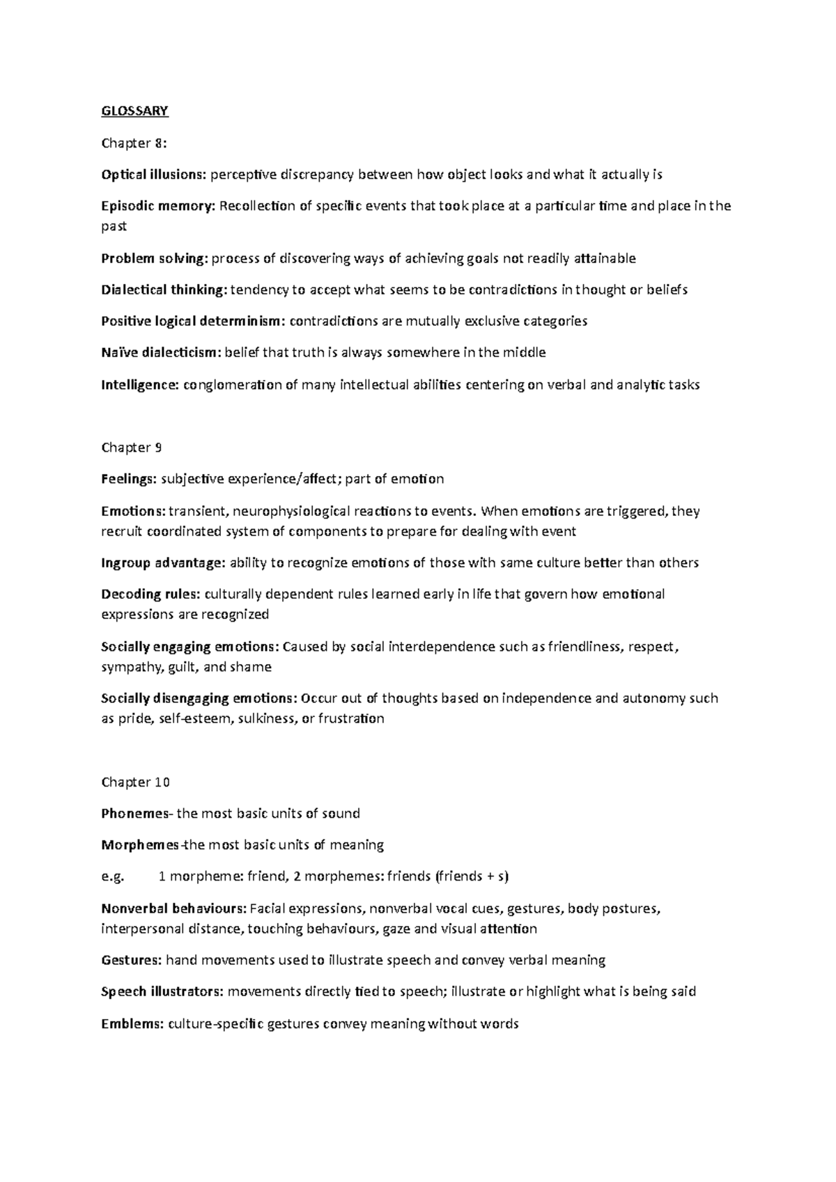 Glossary 3 Readings GLOSSARY Chapter 8 Optical illusions perceptive