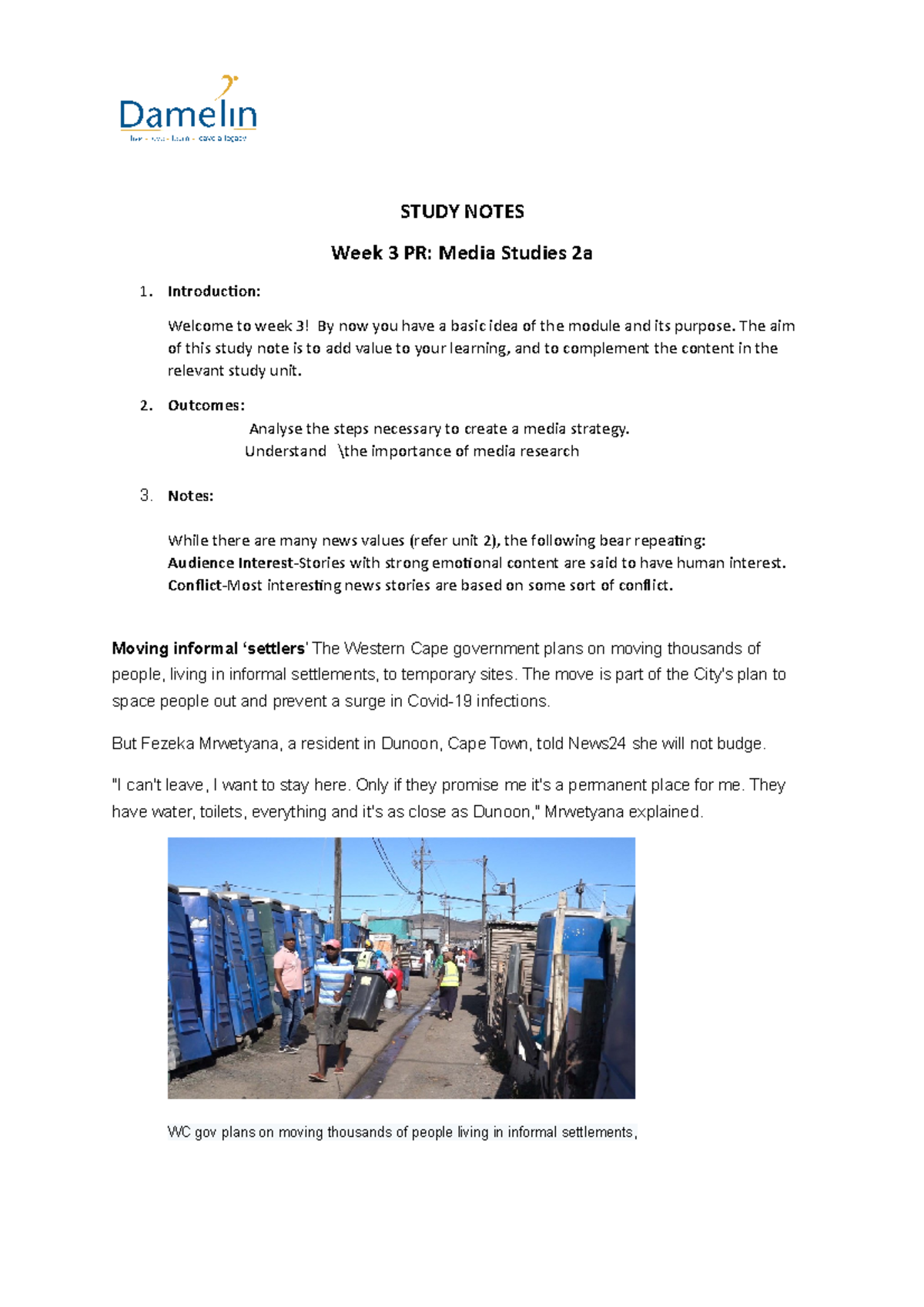 Study Notes Media St 2 week 3 (Dip PR) - STUDY NOTES Week 3 PR: Media ...