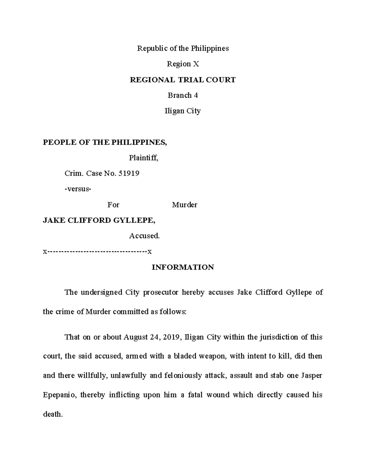SAMPLE SCRIPT FOR ARRAIGNMENT PROCEEDINGS Practice Court 1 MSU 