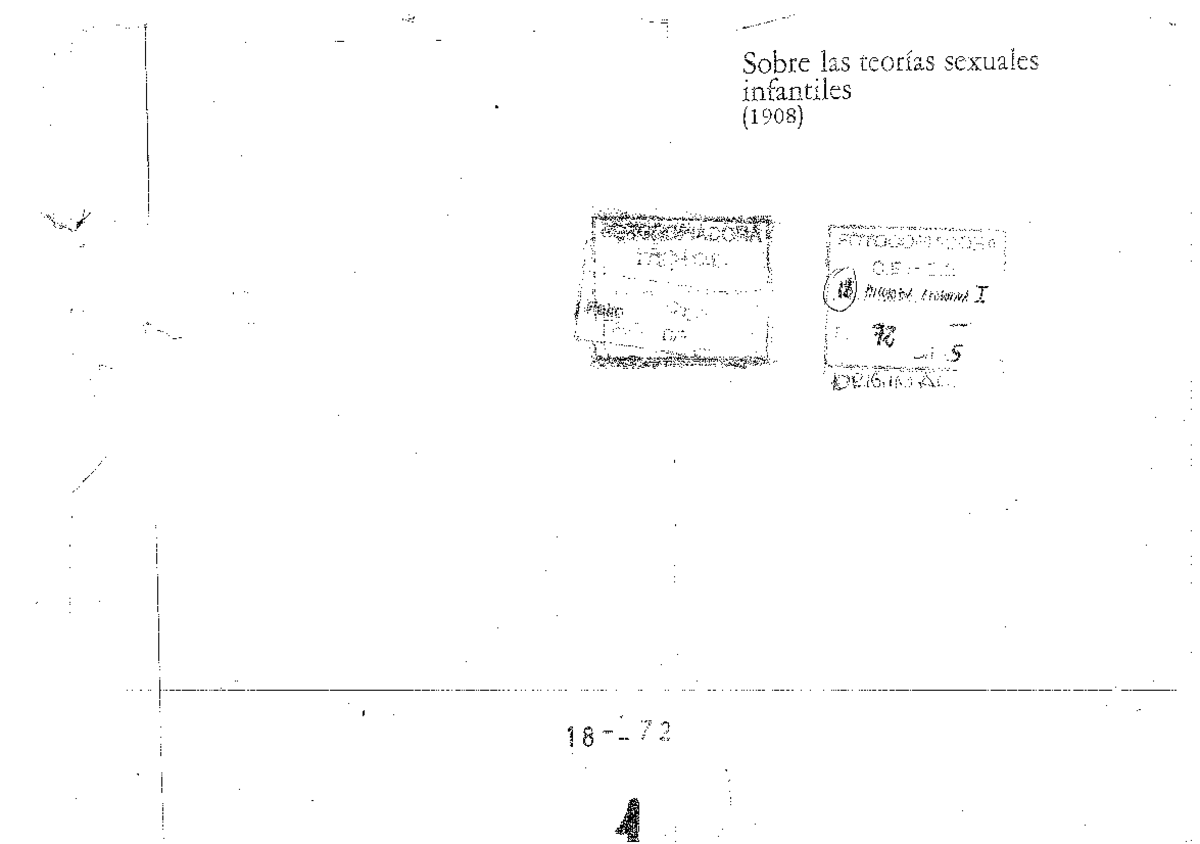 Freud, S. Sobre las teorías sexuales infantiles Psicología Evolutiva