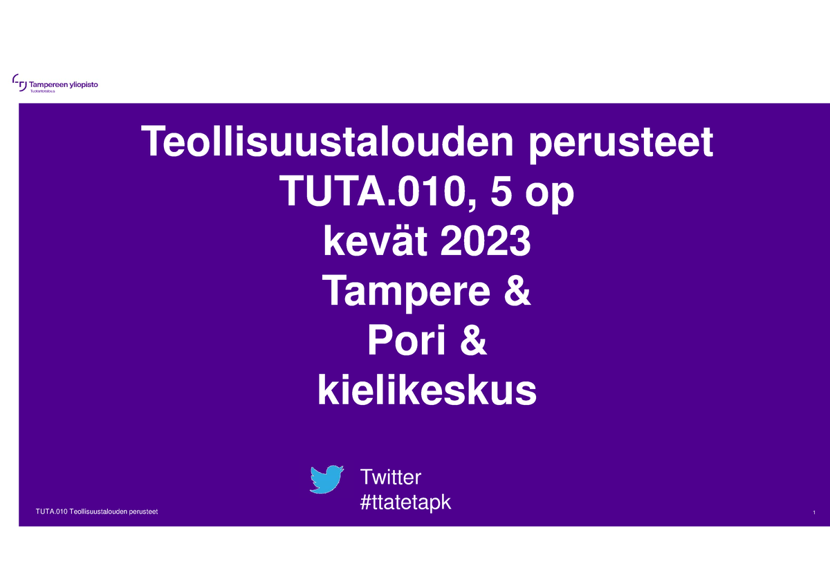 Strategiasta - Teollisuustalouden Perusteet - TUNI - Studocu