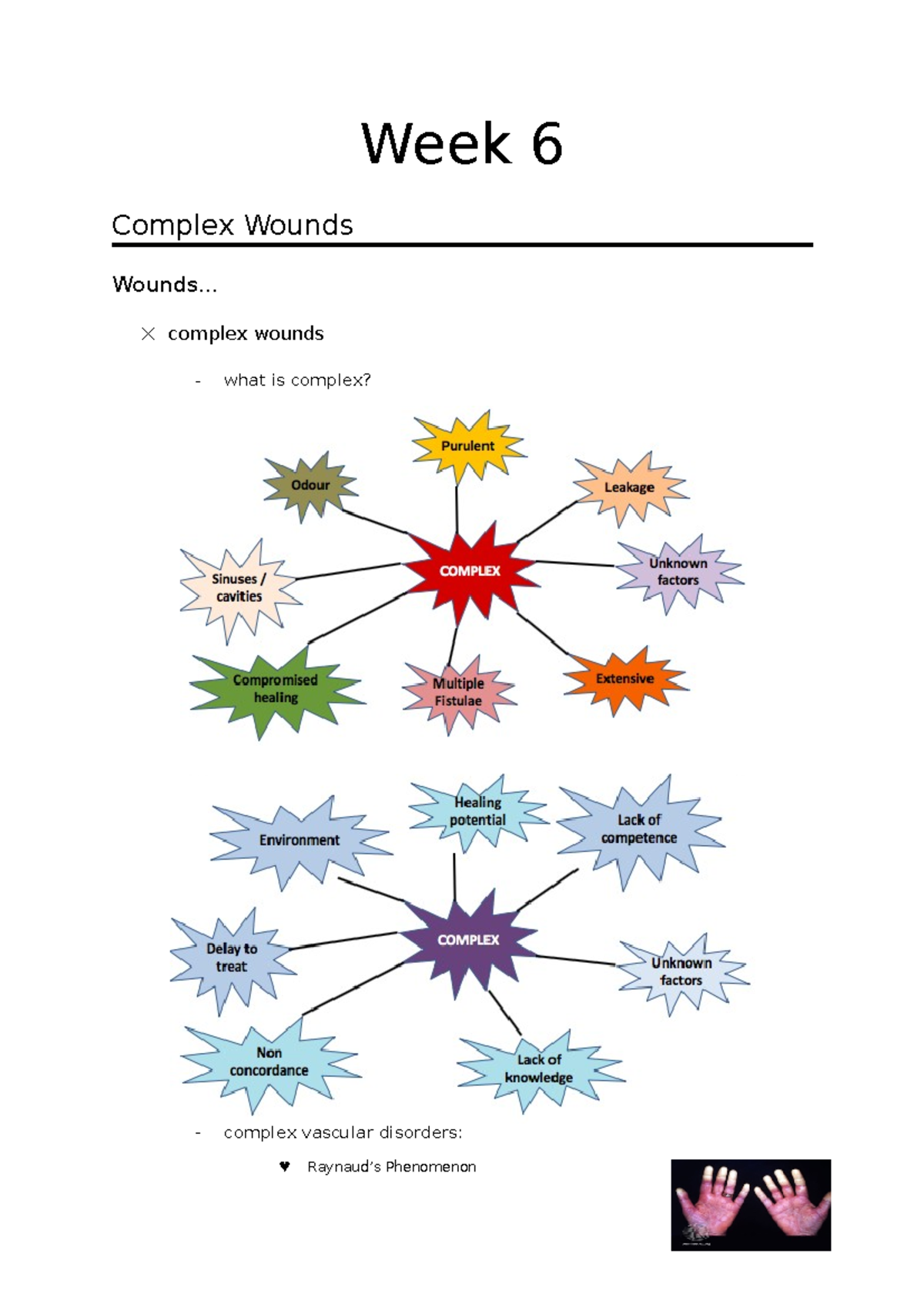 Wound Care notes wk 6 Week 6 Complex Wounds Wounds... complex wounds