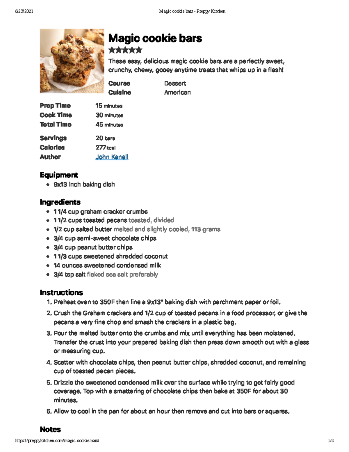 Magic cookie bars Preppy Kitchen 6/23/2021 Magic cookie bars