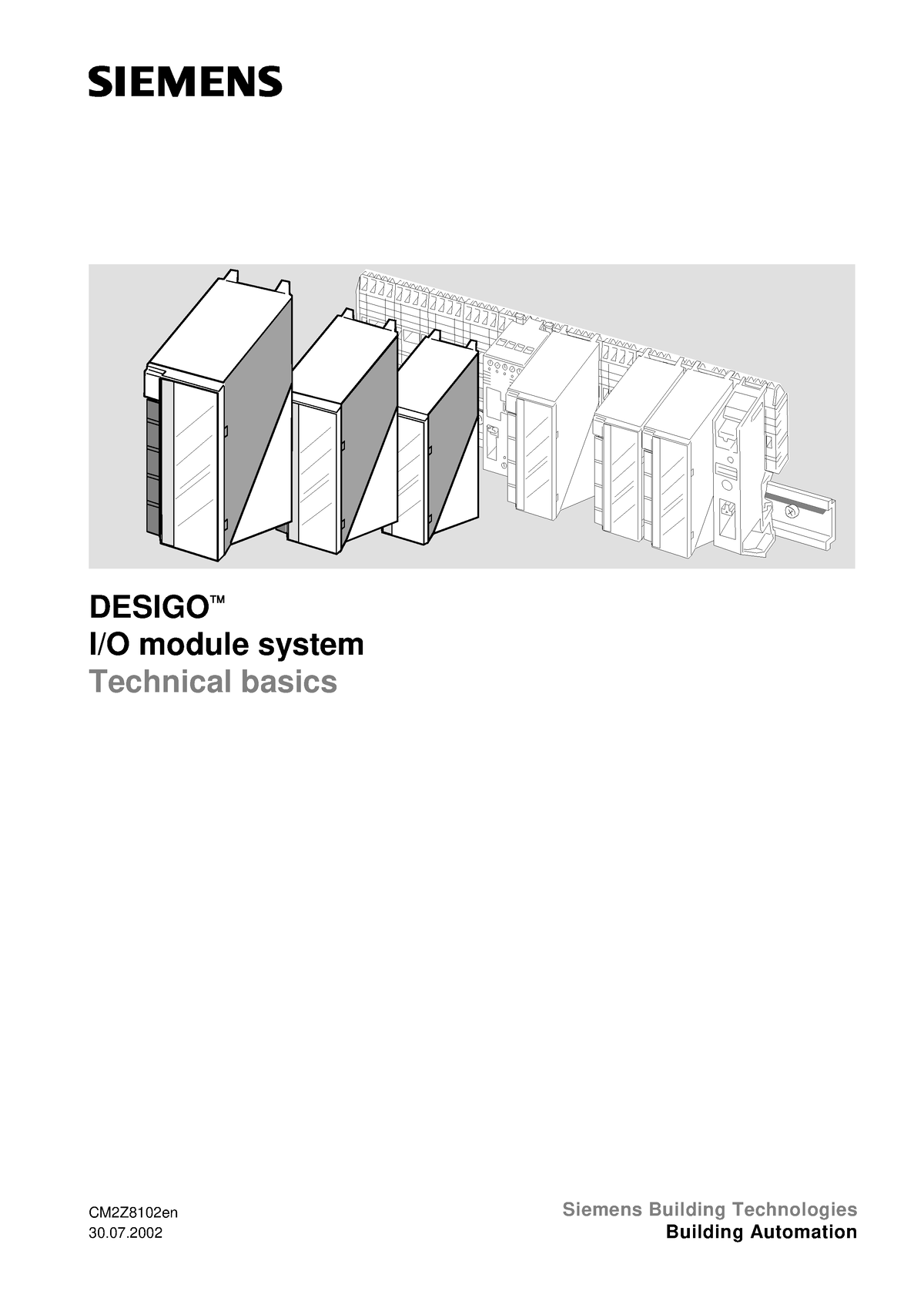 Desigo IO module system CM2Z8102en 30. Siemens Building Technologies