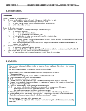 Unit 1. Basic intro e-handout - LAW OF CRIMINAL PROCEDURE (CPR41A0 ...