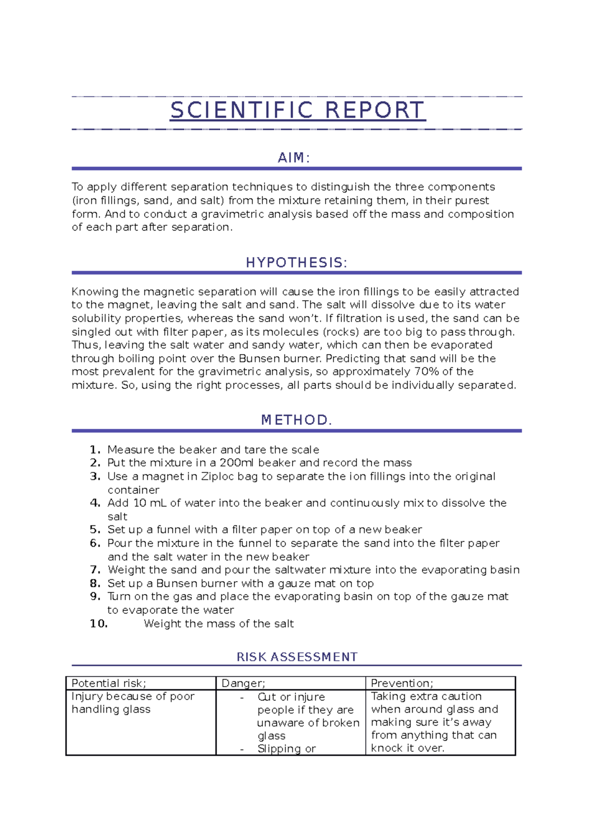 Scientific Report- seperating mixtures copy - S C I E N T I F I C R E P ...