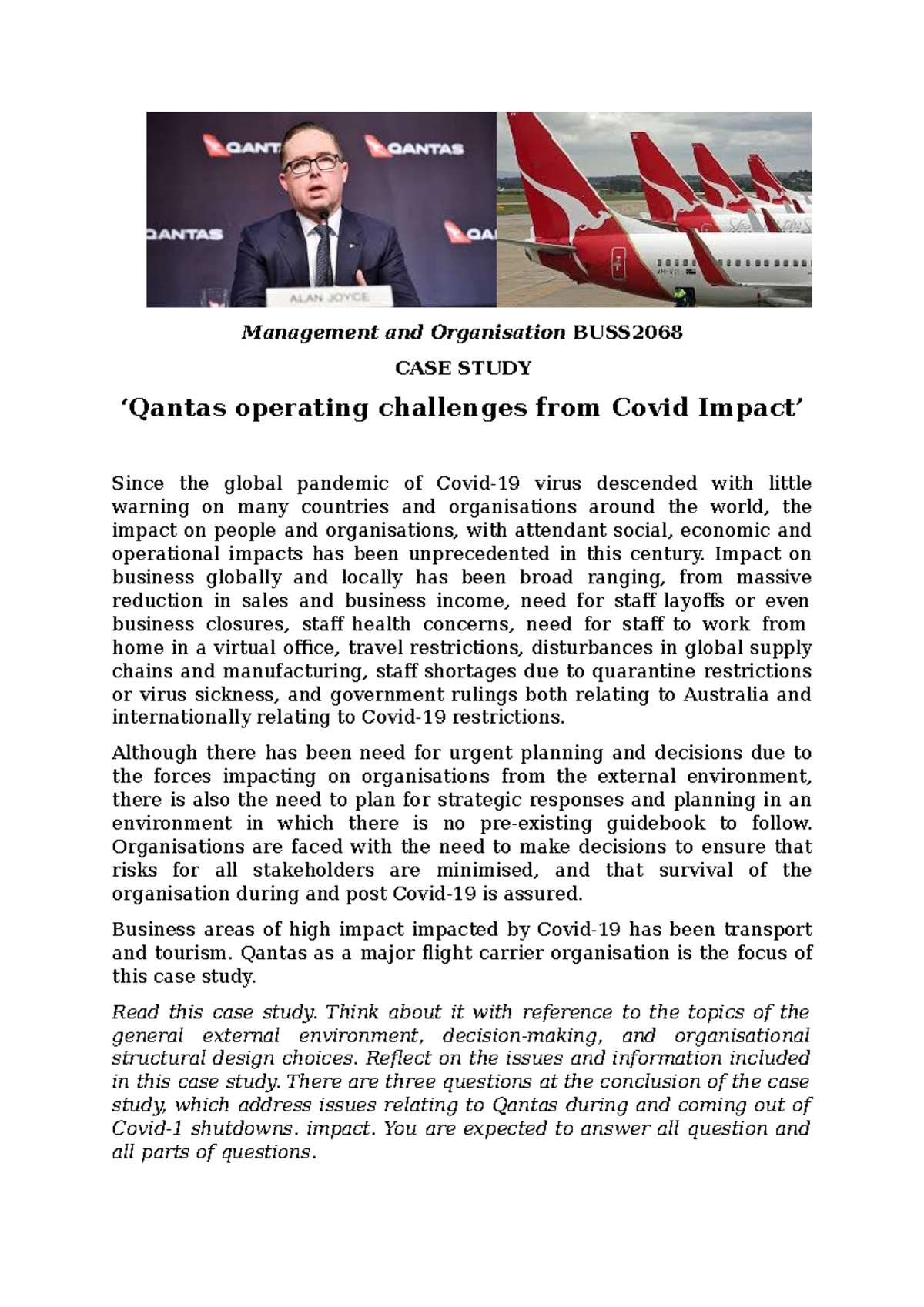 qantas business case study 2022