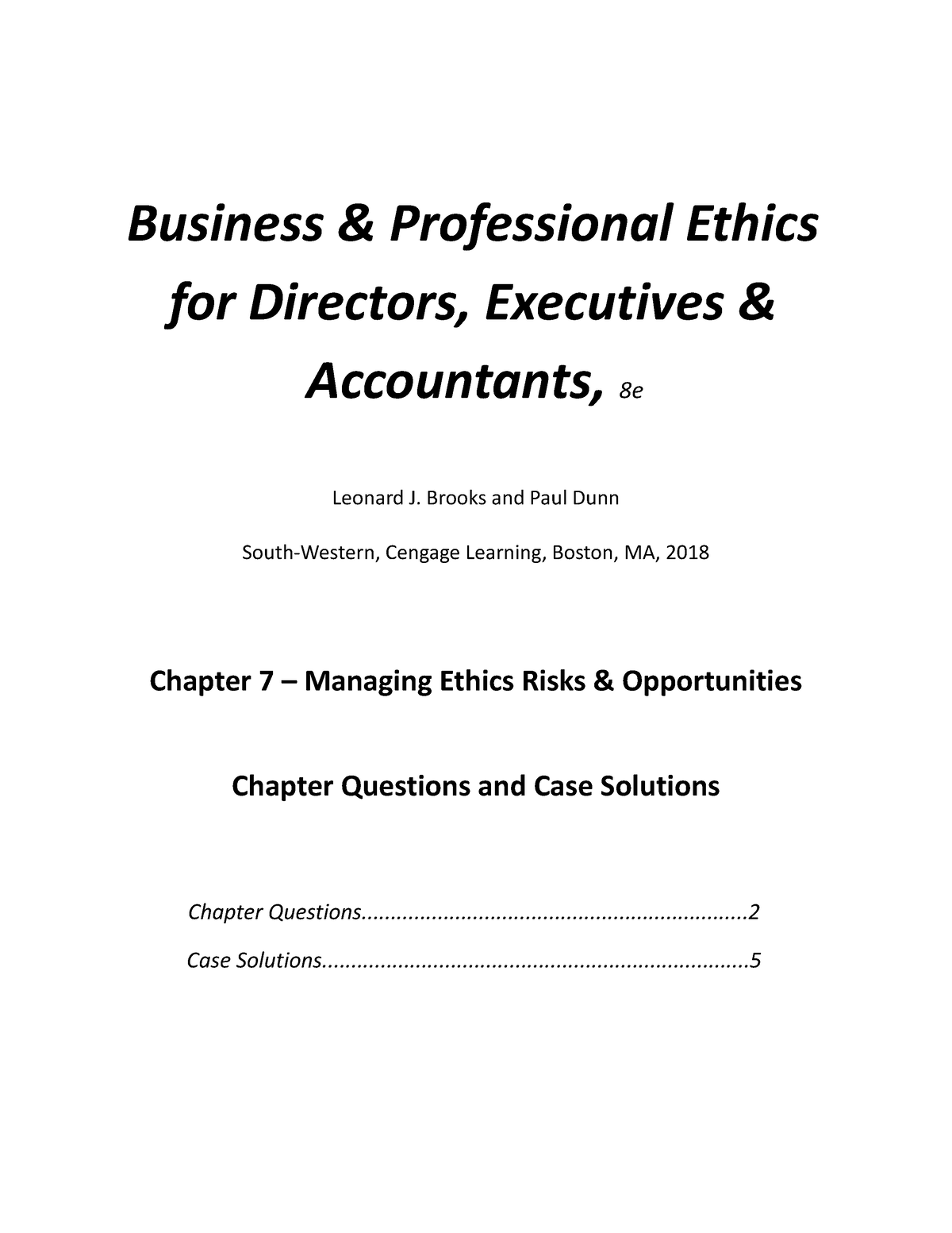 Chapter 7 - Business & Professional Ethics For Directors, Executives ...