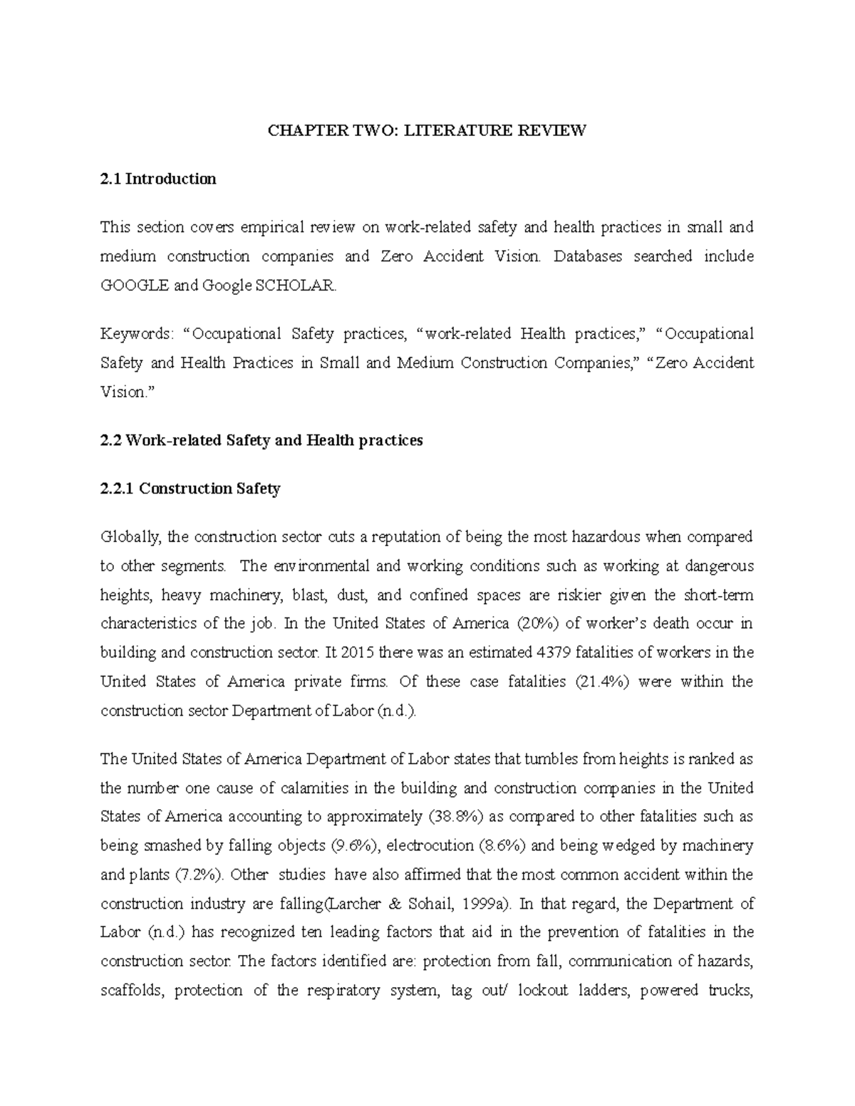 Chapter TWO paper - RESEARCH - CHAPTER TWO: LITERATURE REVIEW 2 ...