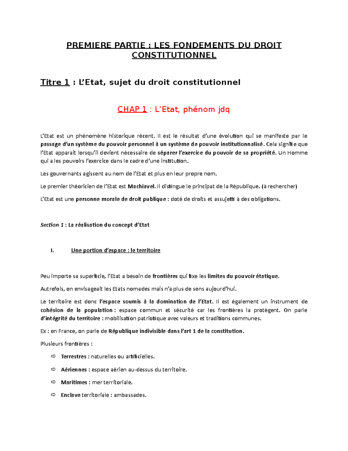 Part 1 - Notes de cours Partie 1 - PREMIERE PARTIE : LES FONDEMENTS DU ...