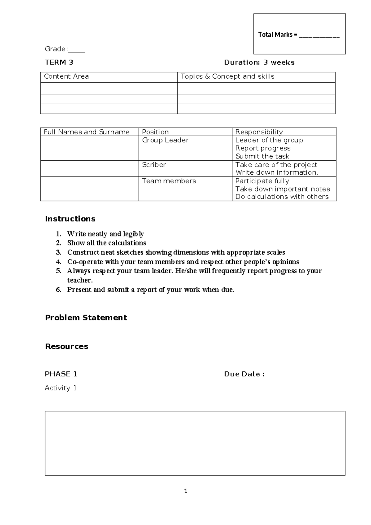 Template for Project 02 june 2024 - Grade:_____ TERM 3 Duration: 3 ...