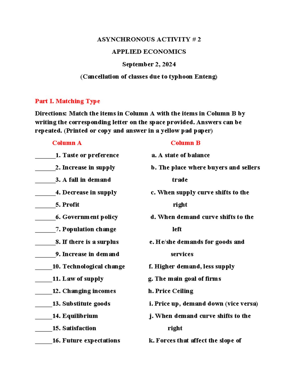 Asynchronous- Activit 1 - ASYNCHRONOUS ACTIVITY # 2 APPLIED ECONOMICS ...