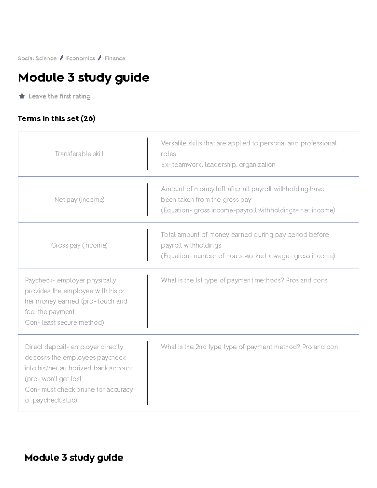 Module 3 Study Guide Flashcards Quizlet - Module 3 Study Guide Leave ...