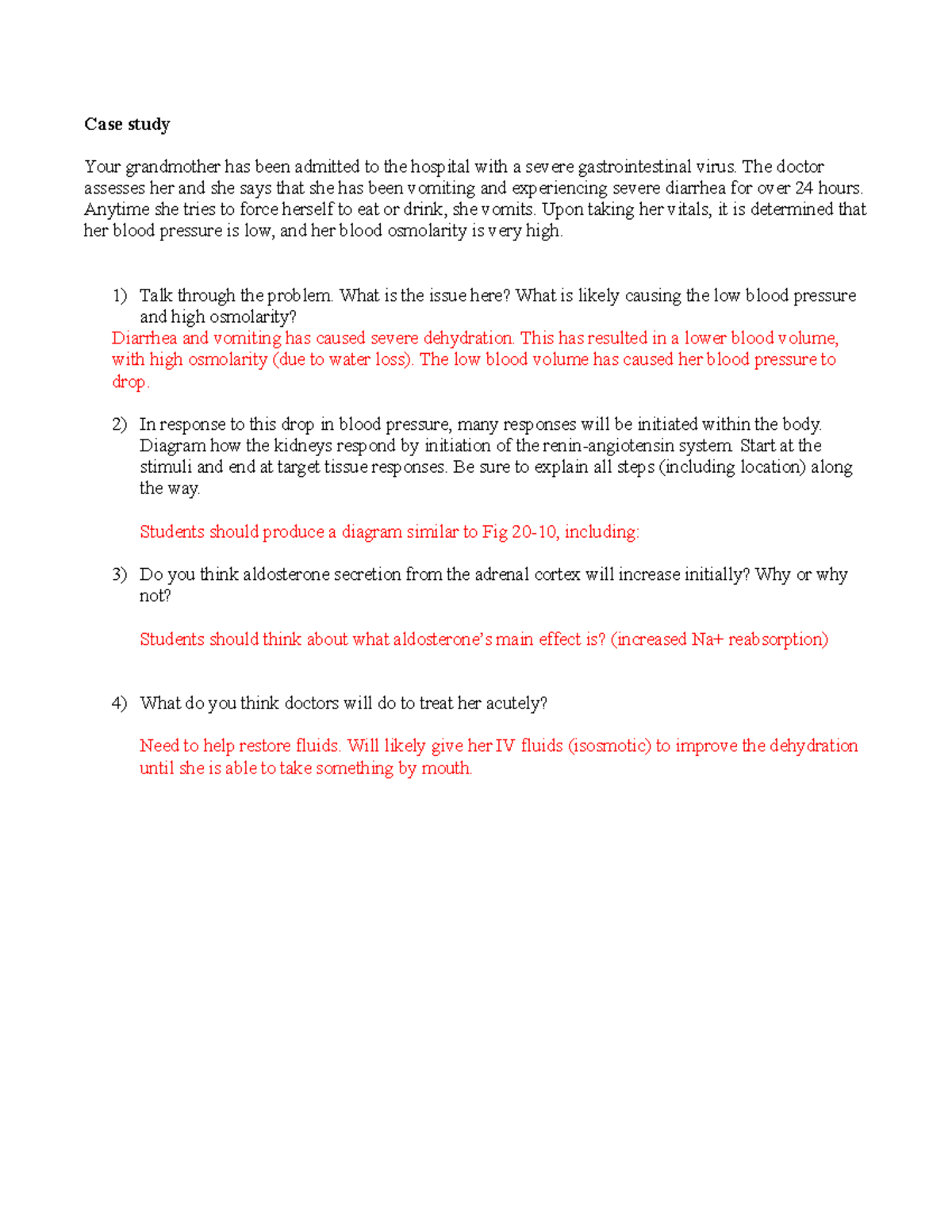 Tutorial 8 Fluid&Electrolyte balance Case study Your grandmother