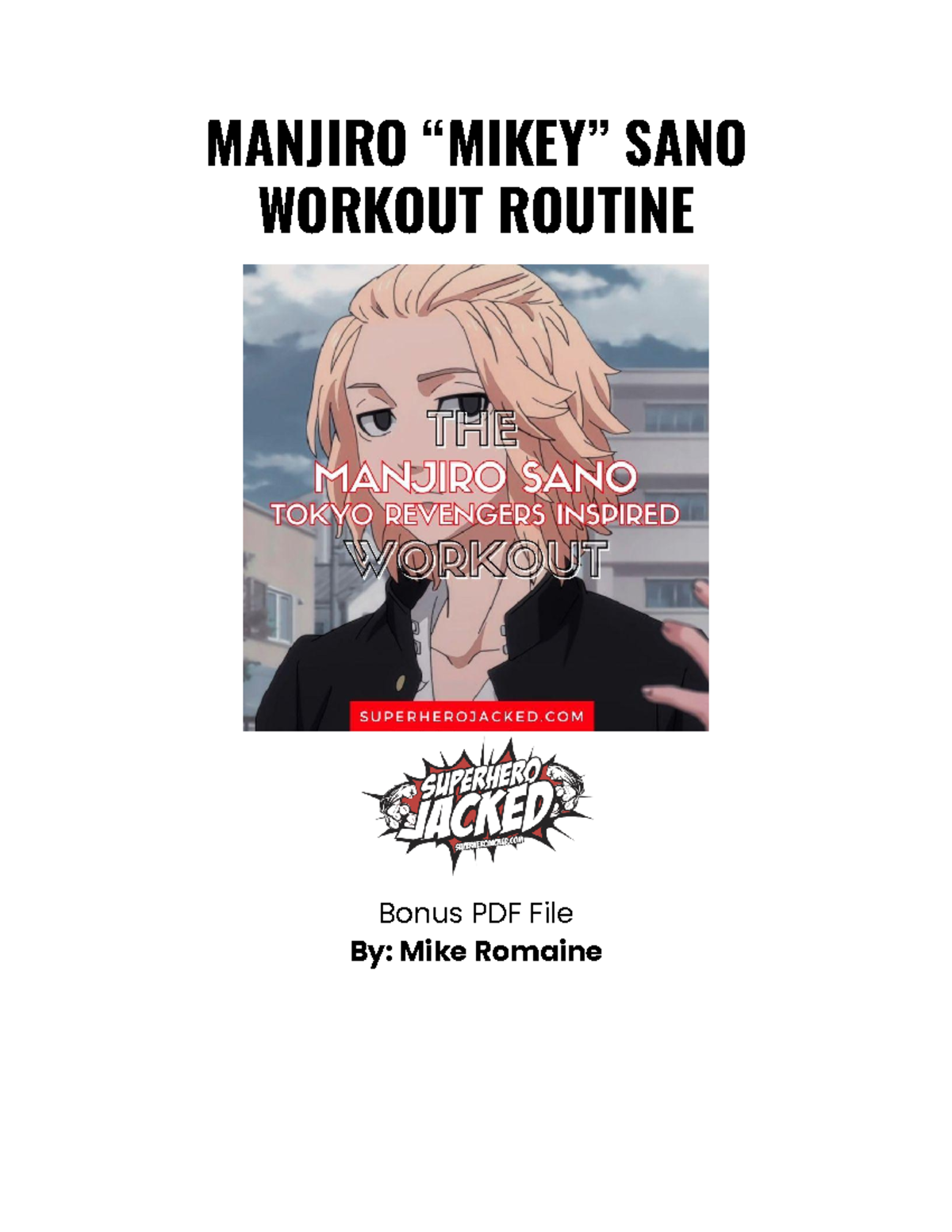 Manjiro Sano Workout Routine: Train like Mikey from Tokyo Revengers! –  Superhero Jacked