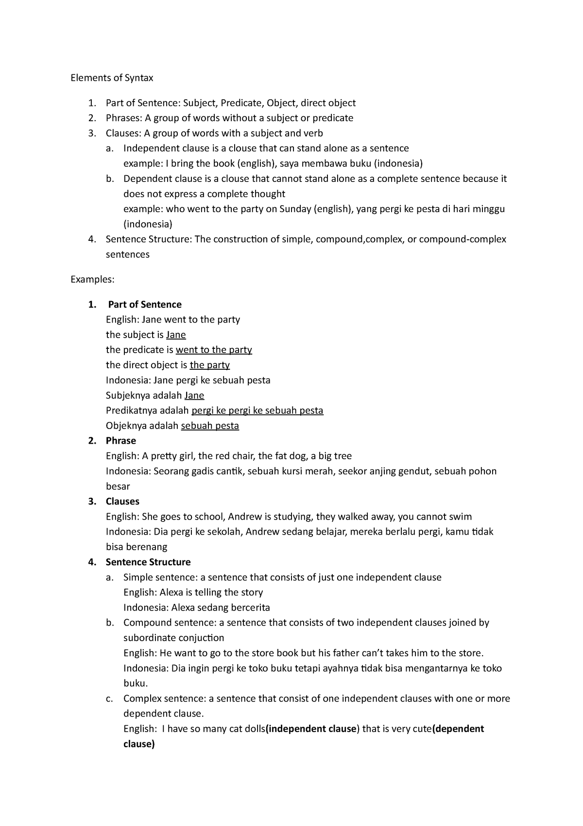 elements-of-syntax-final-test-elements-of-syntax-part-of-sentence