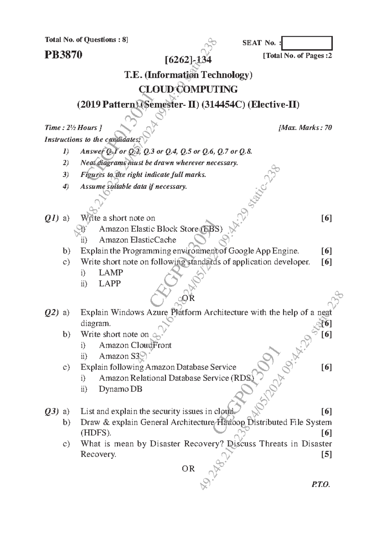 May Jun 2024 - Nov Dec 2023 - These are Cloud Computing Question Papers ...