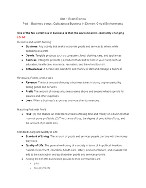 BUS Test 3 Review Concepts - BUS160 Test 3 Chapter 11 What Is ...