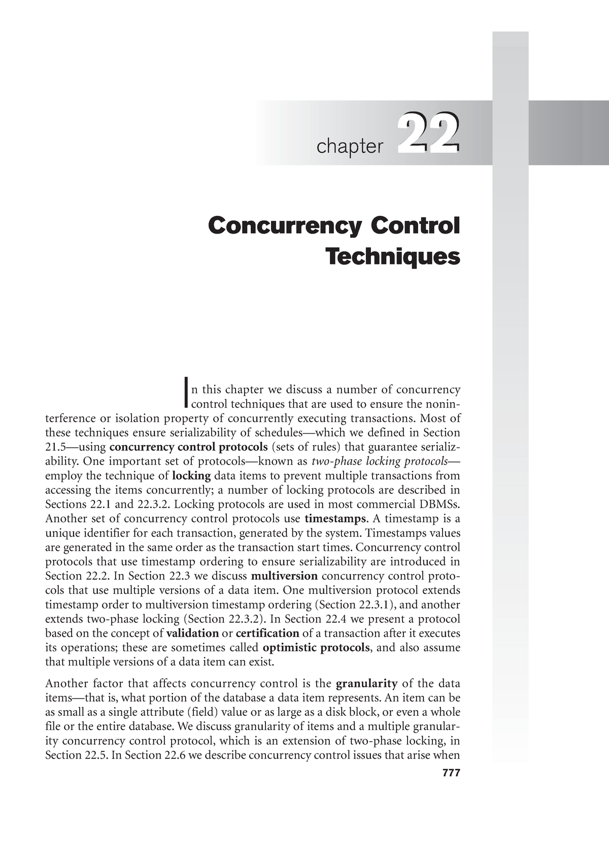 Chapter 22 - Concurrency Control Techniques - Chapter 22 Concurrency ...