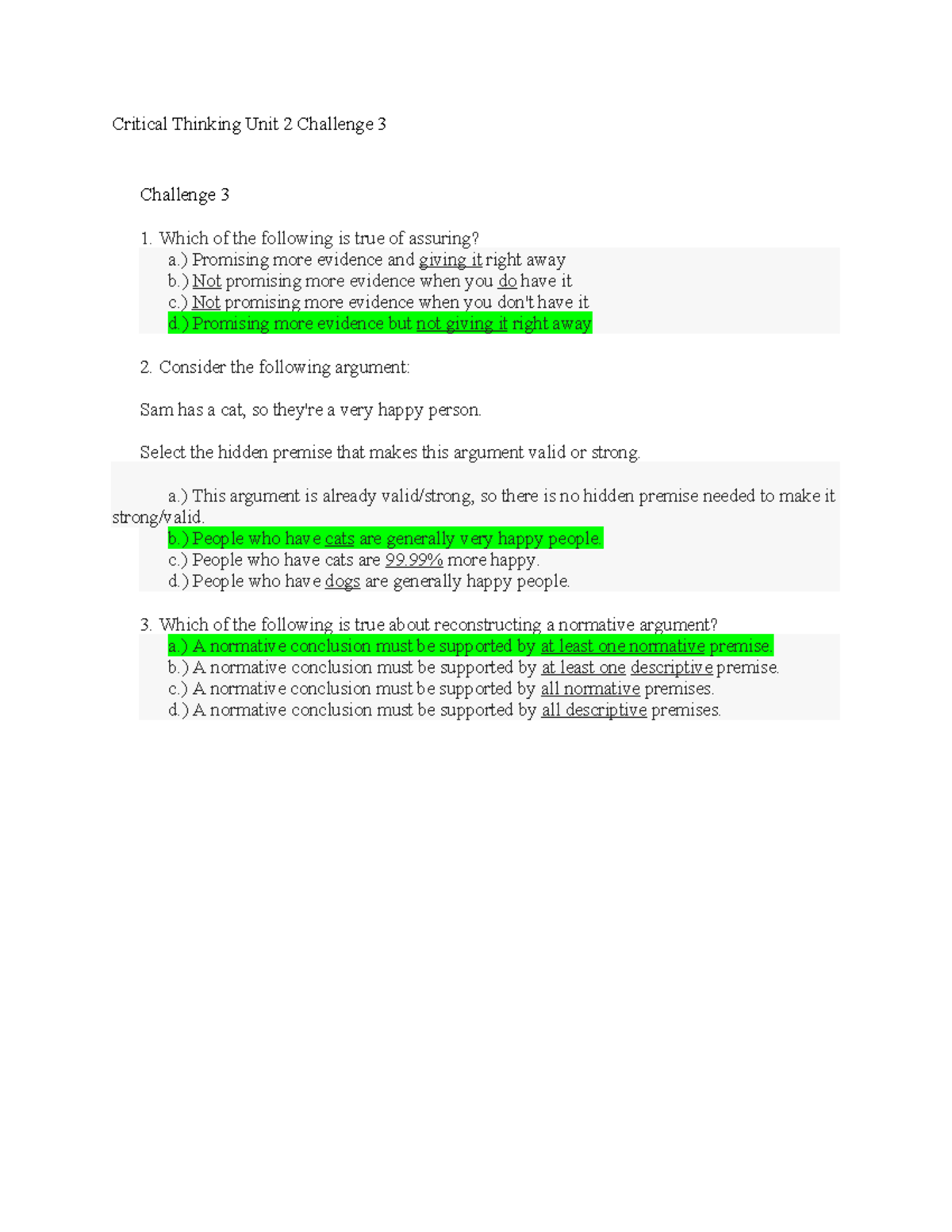 Critical Thinking Unit 2 Challenge 3 - Critical Thinking Unit 2 ...