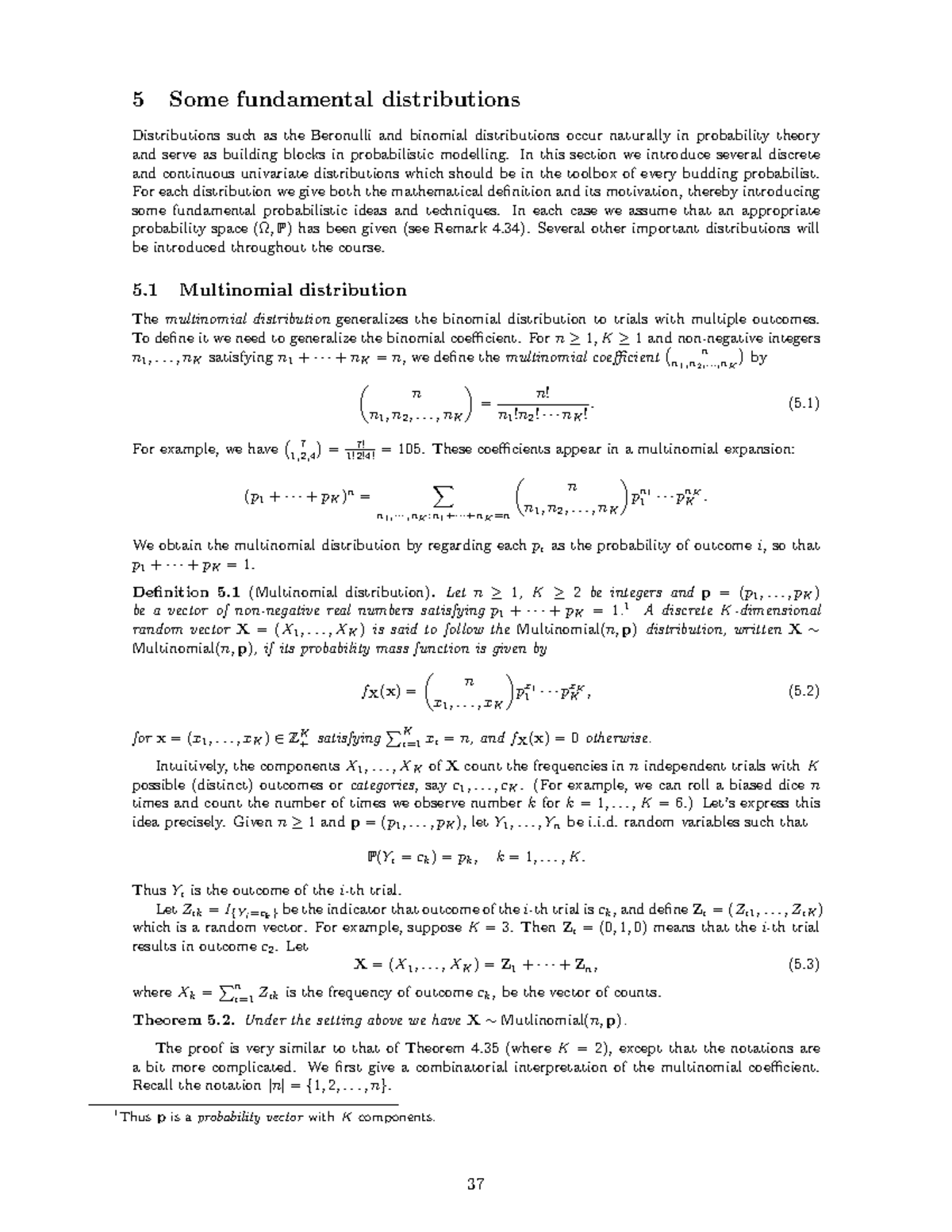 5-Some fundamental distributions - 5 Some fundamental distributions ...