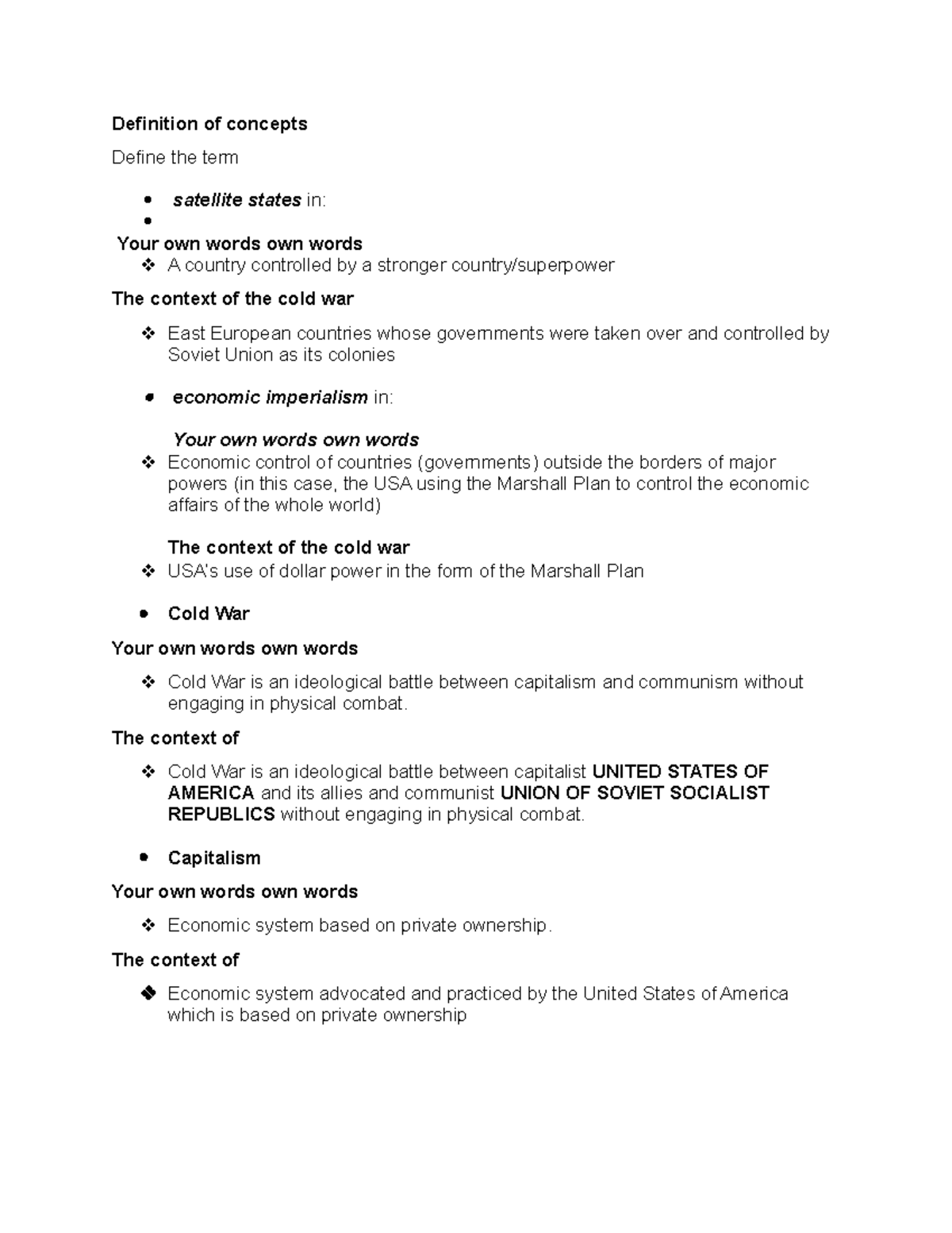 Definition of concepts Definition of concepts Define the term