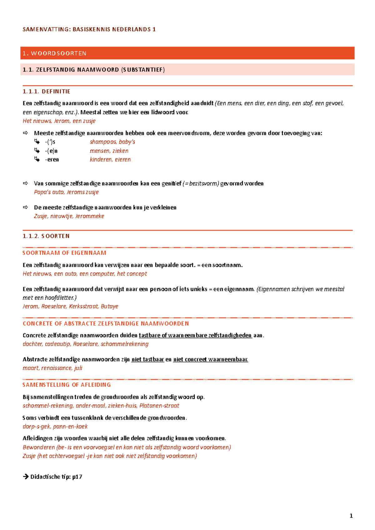 Basiskennis Nederlands SVT - SAMENVATTING: BASISKENNIS NEDERLANDS 1 1 ...