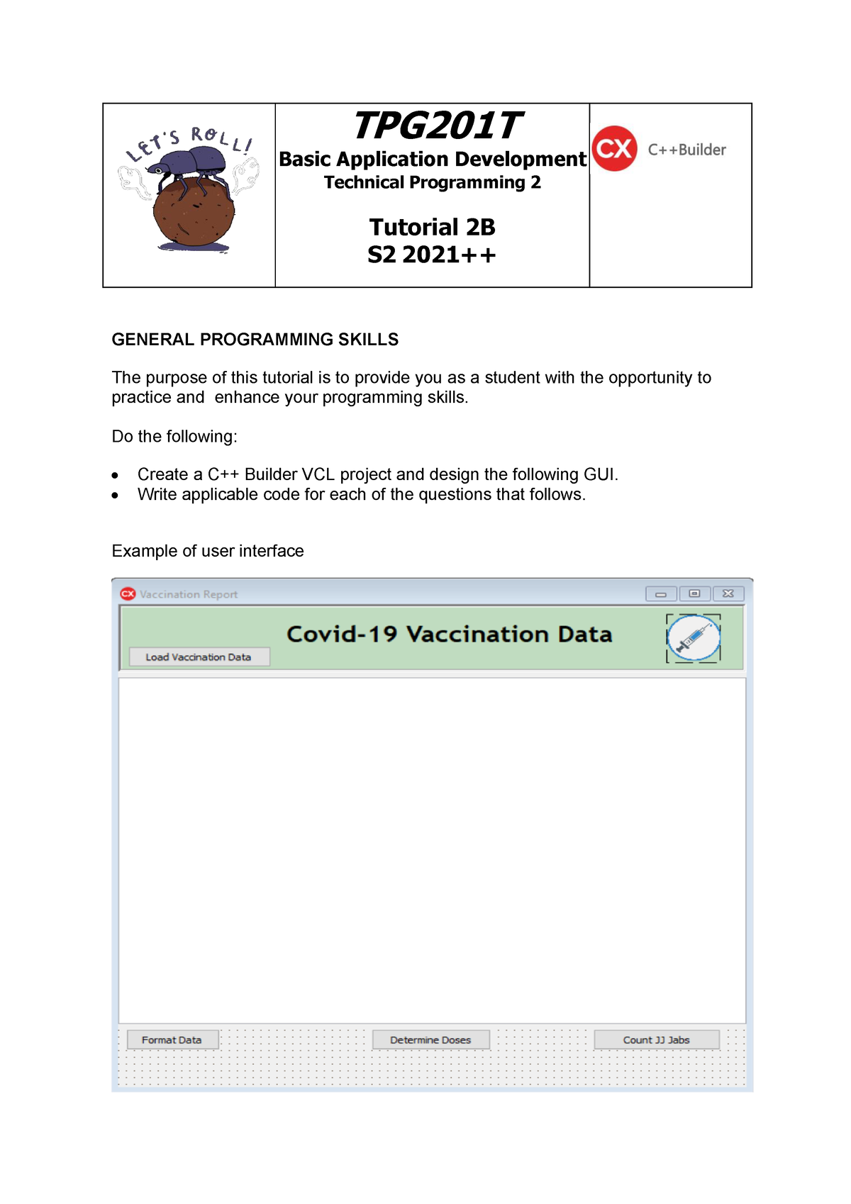 Tutorial 1 2021 S2- LEARNER EXERCISES - TPG201T Basic Application ...