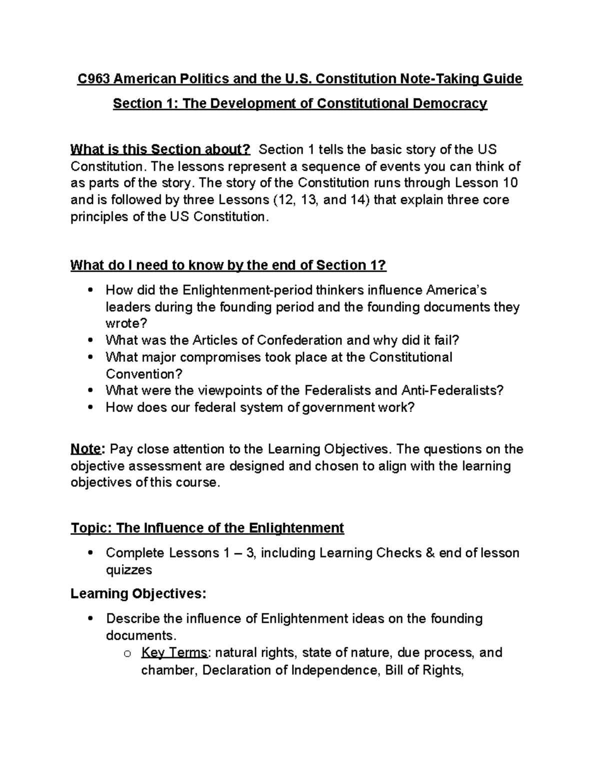 American Politics C963: An Overview of Key Concepts and Themes - C963 ...