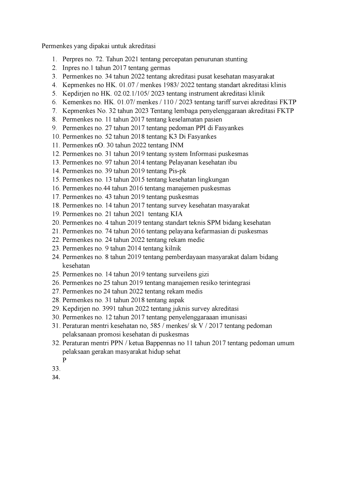 Permenkes Yang Dipakai Untuk Akreditasi - Perpres No. 72. Tahun 2021 ...