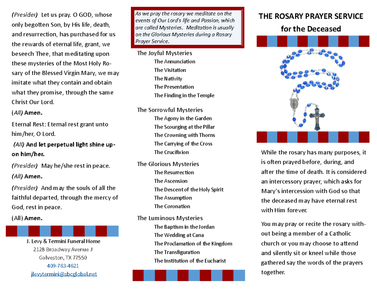 Rosaryforfuneral - Guide for rosary - THE ROSARY PRAYER SERVICE for the