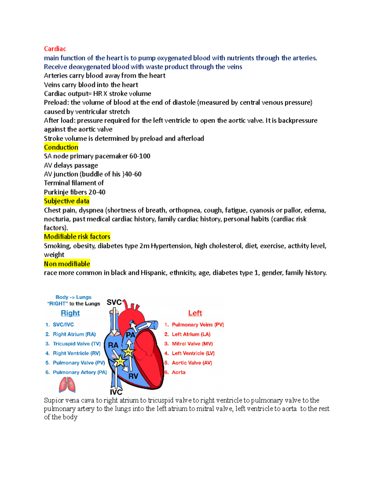 H&A exam 3 - health assessment - Cardiac main function of the heart is ...