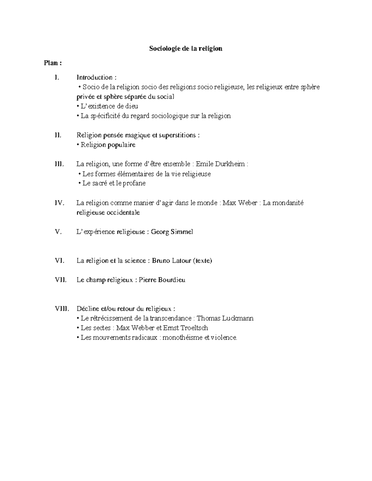 Les Sociologues De La Religion _ Sociologie Des Religions Cours – LINIZD